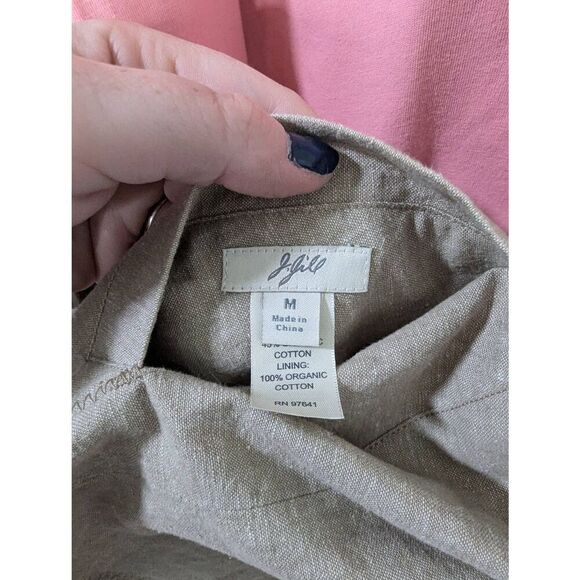 J. Jill Women's Hemp and Cotton Blend Tan Full Zip Hooded Jacket - Size M - Picture 6 of 7